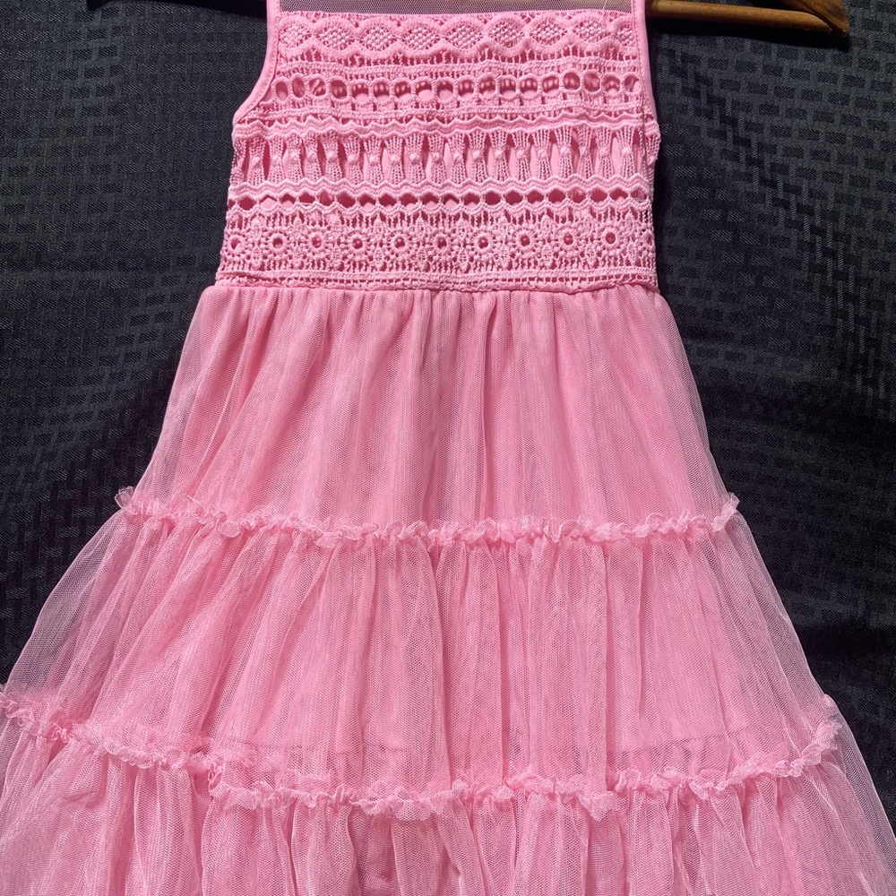 Nannette Pink Lace Sleeveless Dress Girls Size 5 Preowned